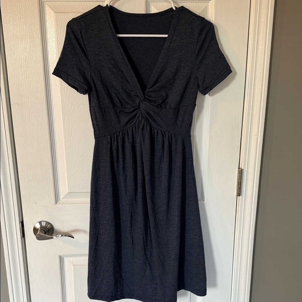 SHEIN Charcoal Mini Dress with Twisted Front